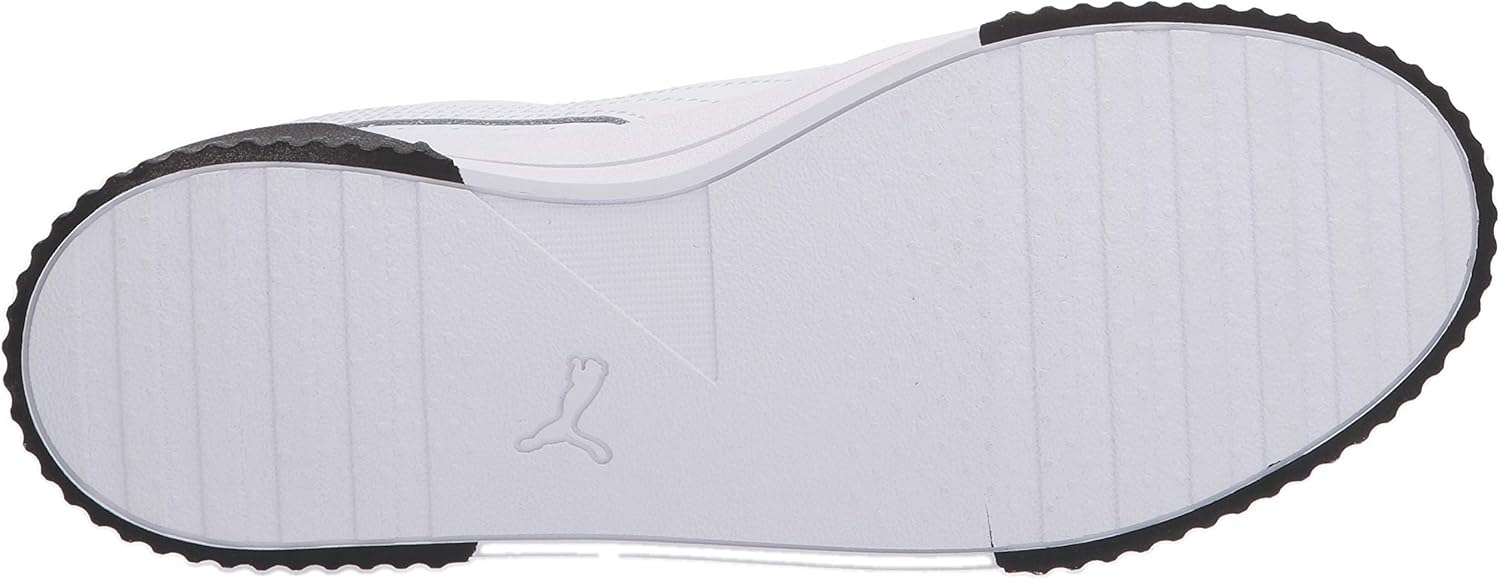 PUMA womens Carina Sneaker, Puma White-puma White-puma Black, 11 US
