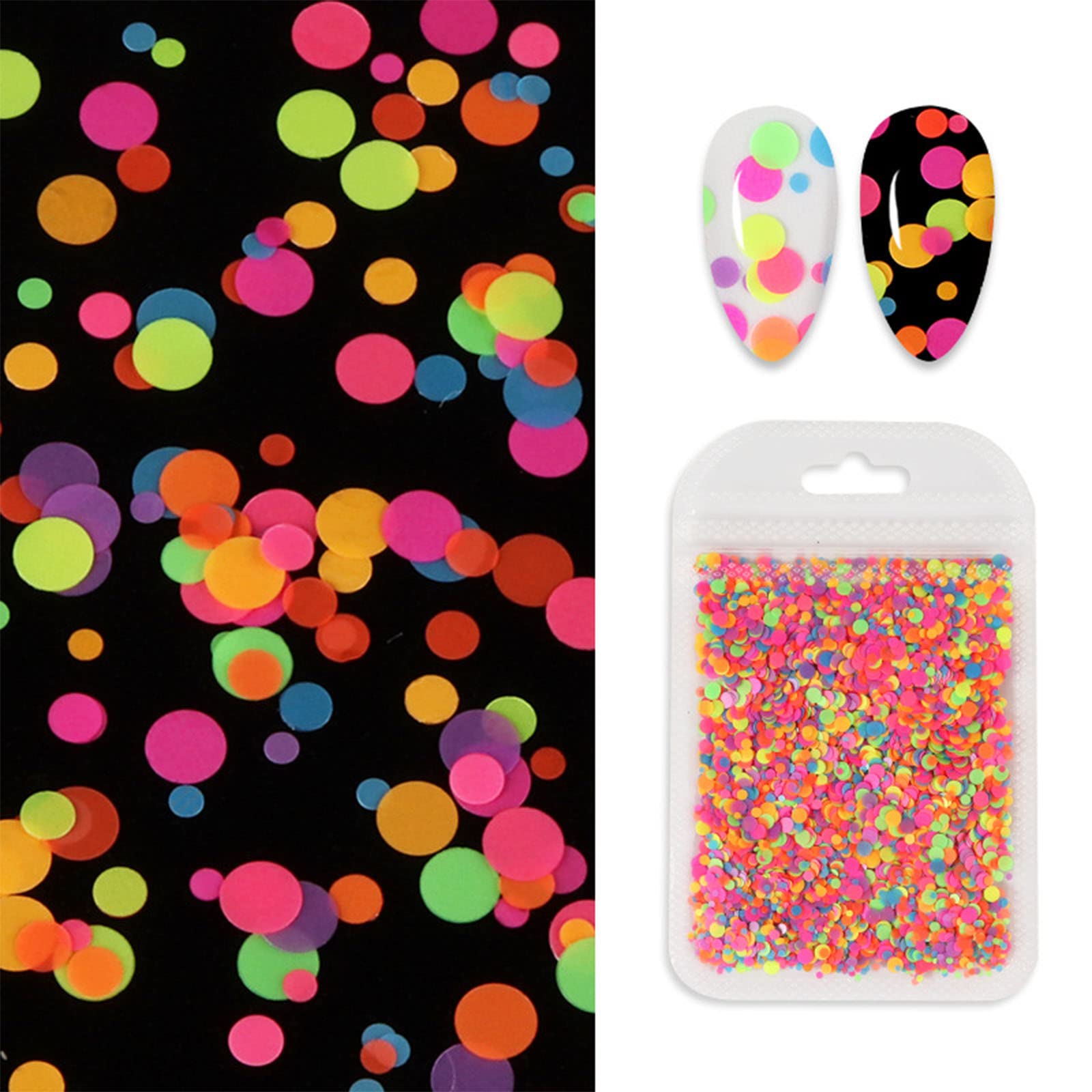 Maxtonser Sequins Round Flakes Art Paillette Mixed Sizes Art Stickers Manicure Confetti Flakes Sequins