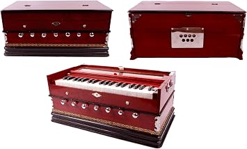 Harmonium, Professional, 3 1/4 Octaves, 7 Stops, 3 Extra Notes, Red, Wood