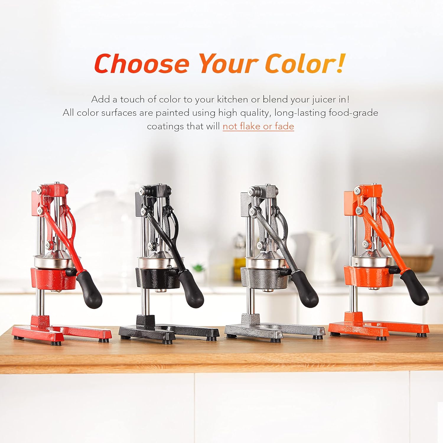 CO-Z Hand Press Juicer Machine, Manual Orange Juicer and Professional Citrus Juicer for Orange Juice Pom Lime Lemon Juice, Commercial Lemon Squeezer and Orange Crusher, Easy to Clean, Gray: Home & Kitchen