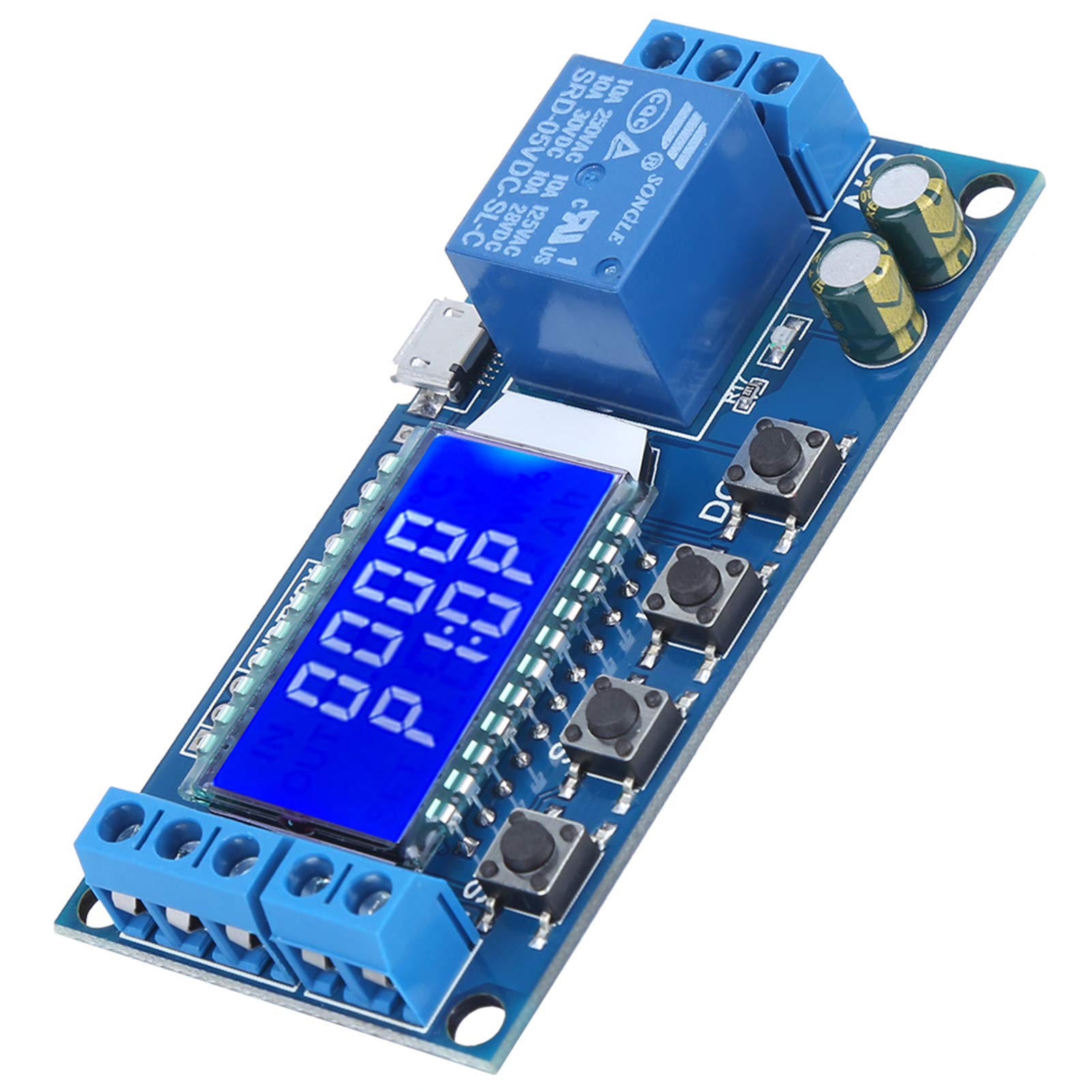 Timer Relay Module, Delay Off Cycle Timer with LCD Display, DC 6-30V Adjustable Time Delay Switch for Electrical Control, Automation and DIY Projects