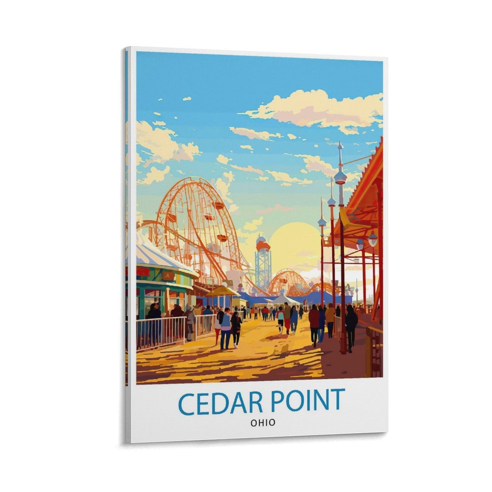 Amazon.com: Cedar Point Ohio Travel Print Poster Canvas Wall Art