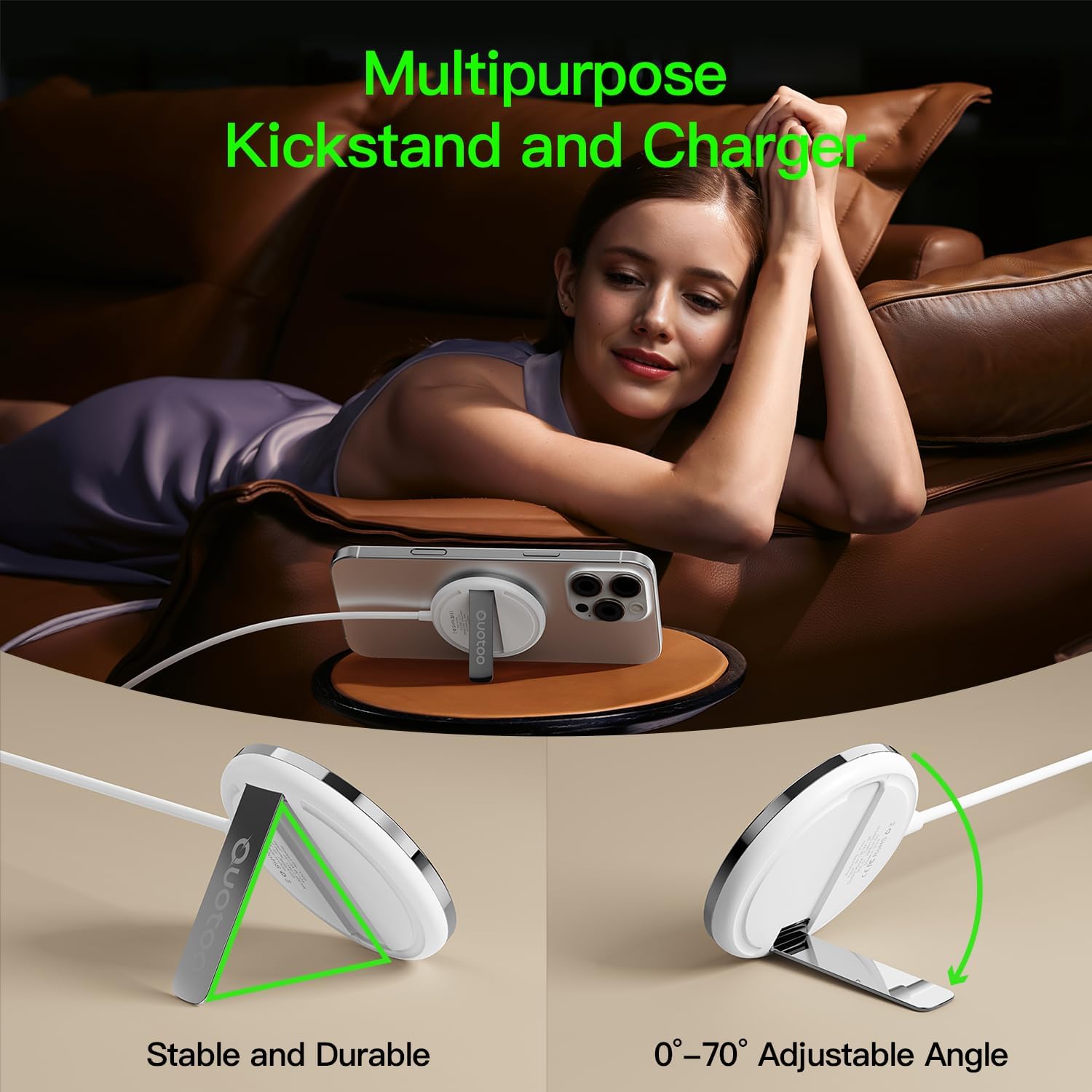 New for MagSafe Charger: Magnetic Wireless Charging Pad for iPhone 17 16 15 14 13 12 Series AirPods 4-2 Pro, Strong Magnet, with PD20W Charging Block, Ultra-Thin Portable【 2 Pack 5FT】 - Image 5