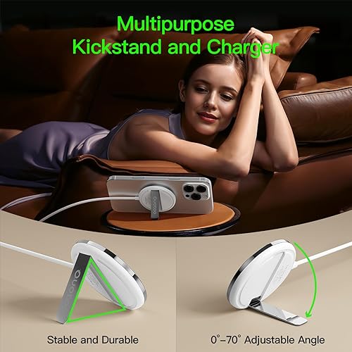 Miniatura 3 de Apple 2025 Paquete de 2 cargadores Mag-Safe de 15 W, cargador inalámbrico magnético de 4 pies con bloque de carga rápida de 20 W, compatible con