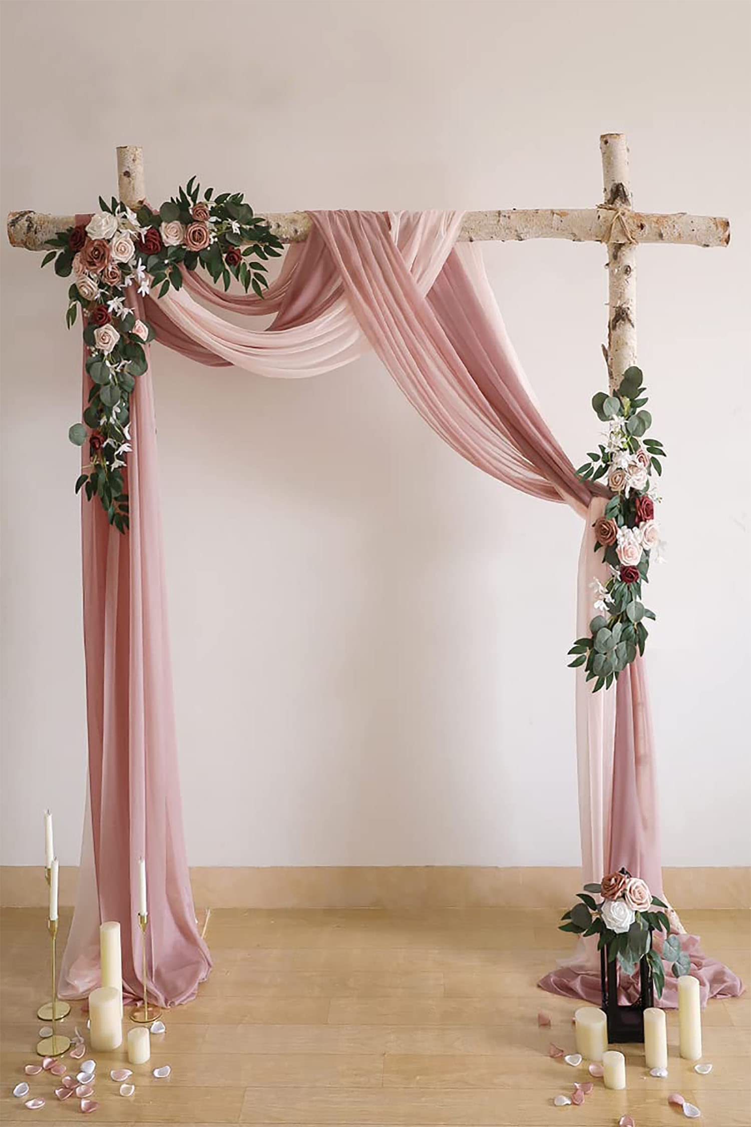 Dloapesy Wedding Party Reception Arch Draping Fabric 3 Panels 30" x 20Ft Chiffon Fabric Drapery Wedding Ceremony Reception Swag Decorations (3 - Image 3