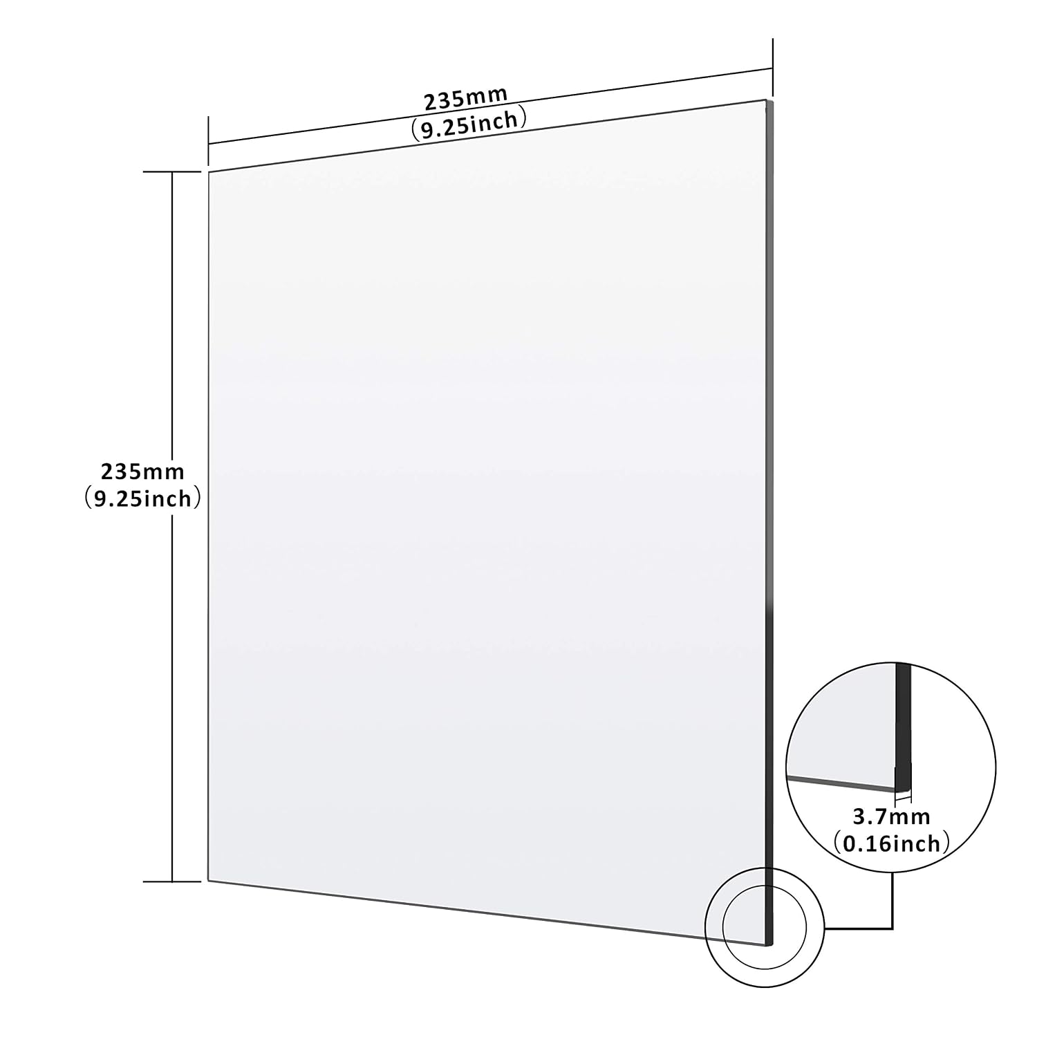 Original Ender 3 Glass Bed, 235x235x4mm