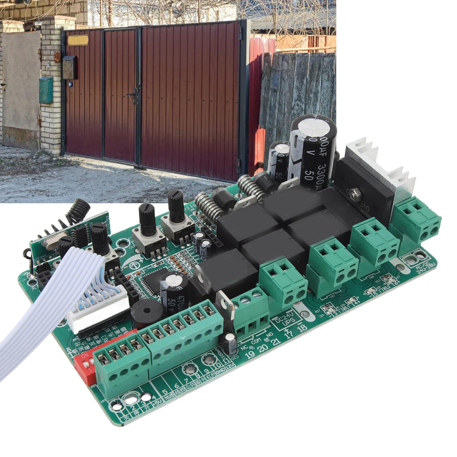 Placa de Circuito de Abridor de Puerta Corredera con Cierre Automático de Puerta, Velocidad de Cierre Ajustable, Ajuste de Resistencia del Motor, Sensibilidad Mejorada para un