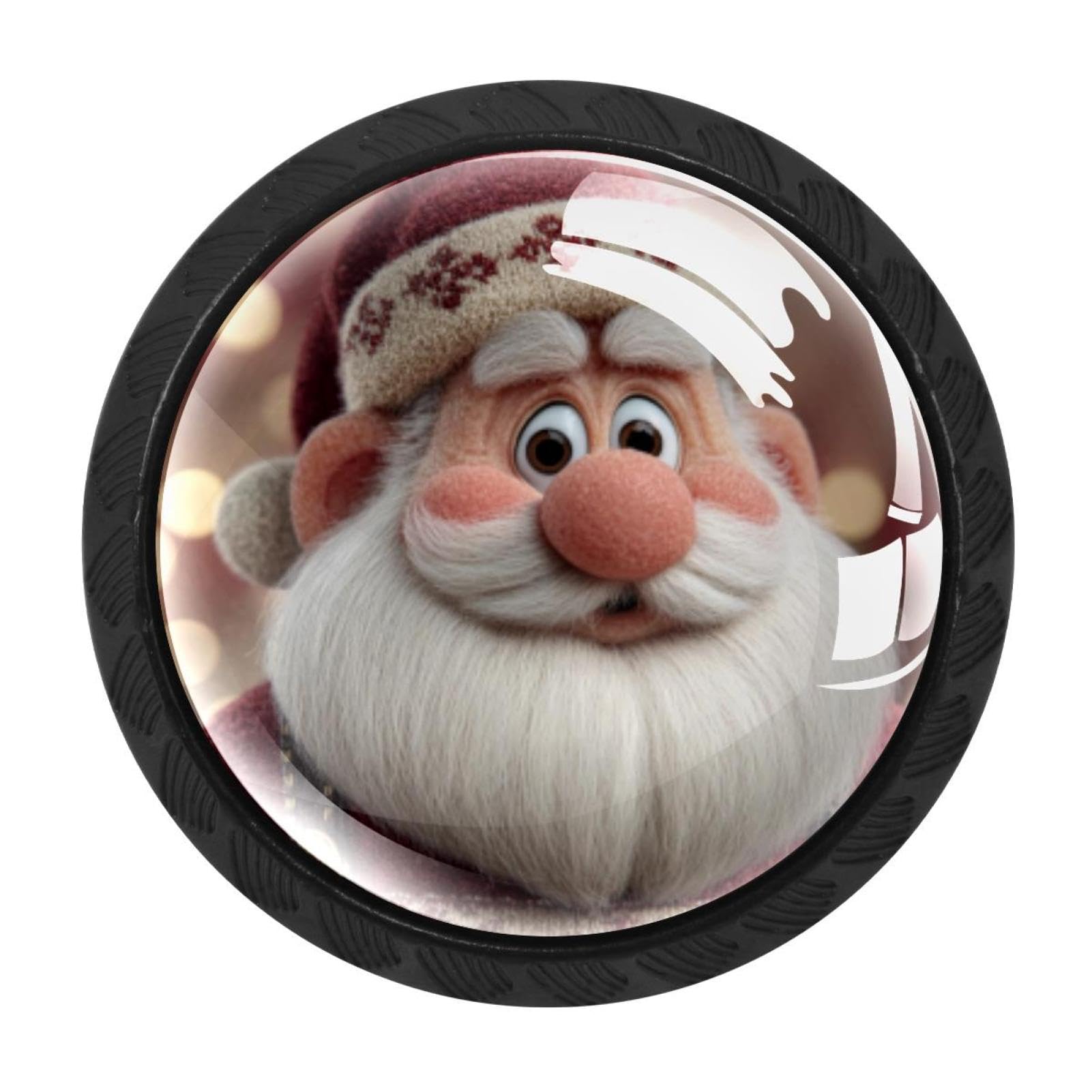 Chenzzzz Multicolored 15 Cute Santa Claus (2) Drawer Knobs 4 Pack Crystal Dresser Knobs 35Mm Glass Cabinet Knobs For Home Office Bathroom