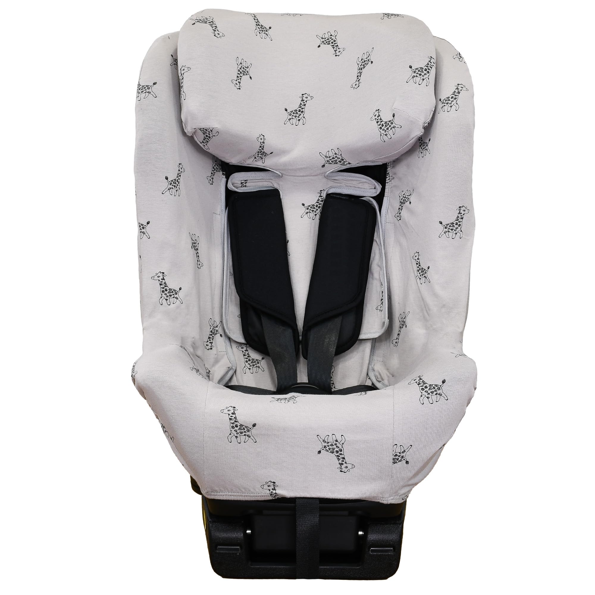 JYOKO Funda para Silla Compatible con Axkid Minikid 4, 4 Pro, Minikid MAX, Movekid y Move en Algodón Orgánico Suave y Transpirable para máximo Confort de tu bebé (Estampado Giraffe)