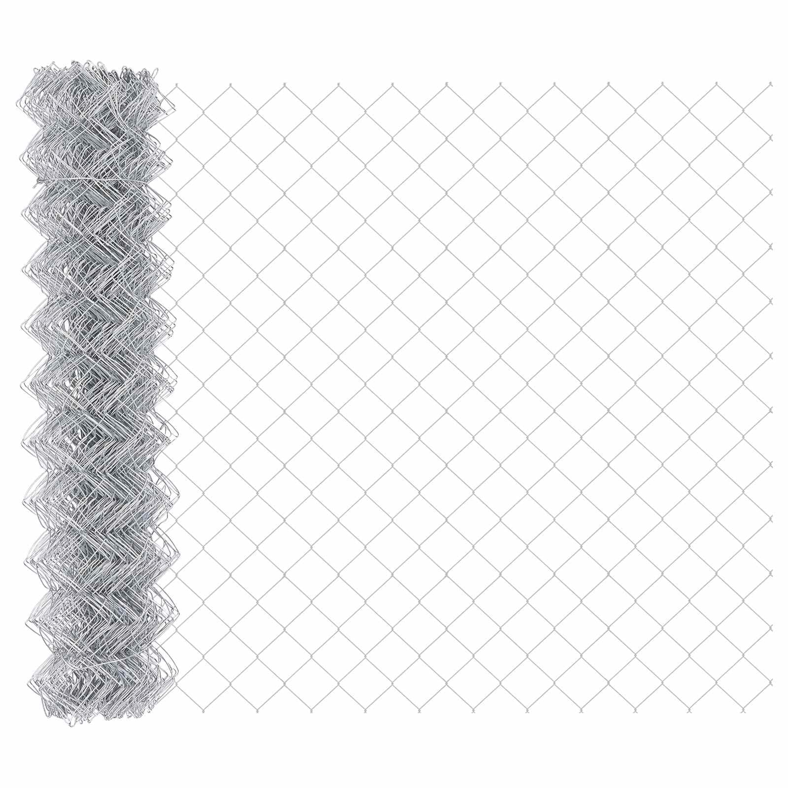 Galvanised Steel Chain Link Fence Silver 10 x 1 m Weather Resistant Garden Boundary Roll for Outdoor Terrace and Commercial Security Barrier UV Protected Rust Proof 60 x 60 mm Mesh