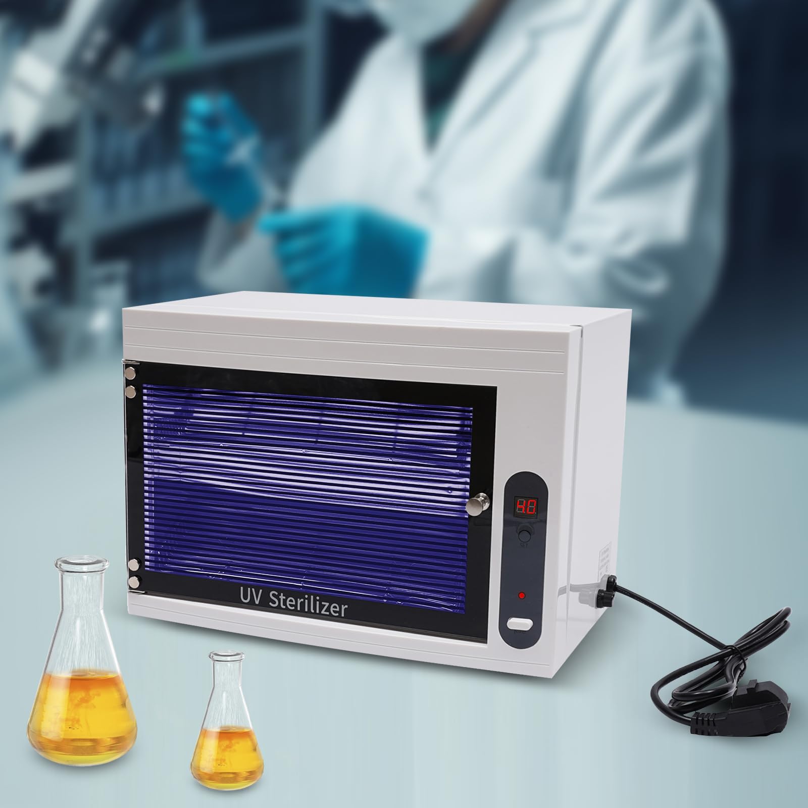 Esterilizador de aire caliente, desinfección para instrumentos, con temporizador LED, armario desinfectante UV, tres ajustes de temporizador, esterilizador en autoclave utilizado para salones de