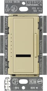 Lutron Maestro IR 1000-Watt Dimmer Switch for Incandescent and Halogen Bulbs, Single-Pole, MIR-1000-IV, Ivory