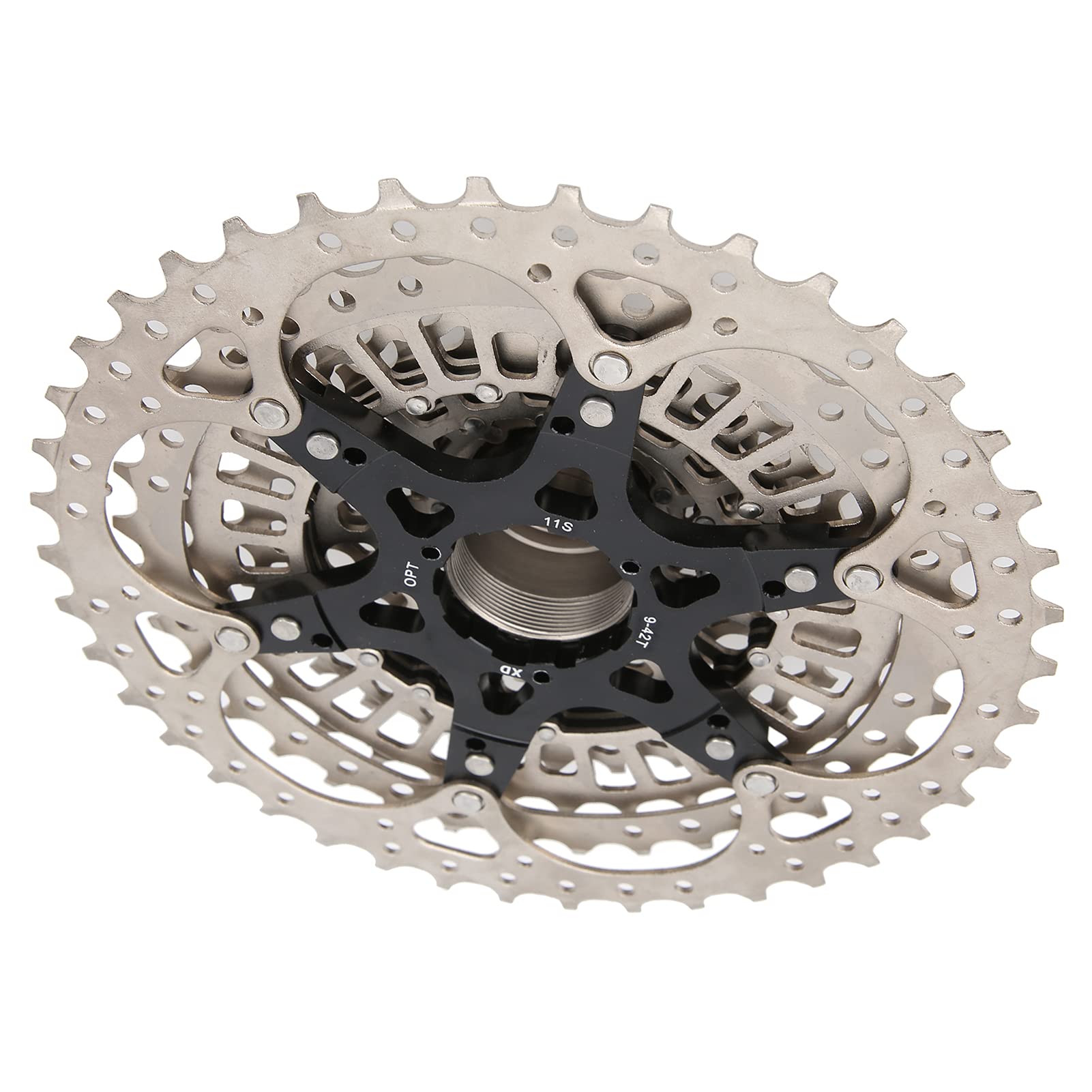 CHICIRIS Cassette Ultraligero Compatible con XD 9-42T de 11 Velocidades, Piñón de Acero Templado y Templado, Rueda para Bicicleta de Montaña Resistente a la Oxidación, Superficie Cromada