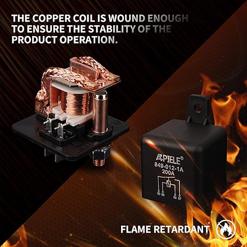 Miniatura 3 de APIELE Relé de servicio continuo 12 V CC 200 A 4 pines SPST OnOff Split carga Relé interruptor 1NO 4 Terminal para camión, barco marino