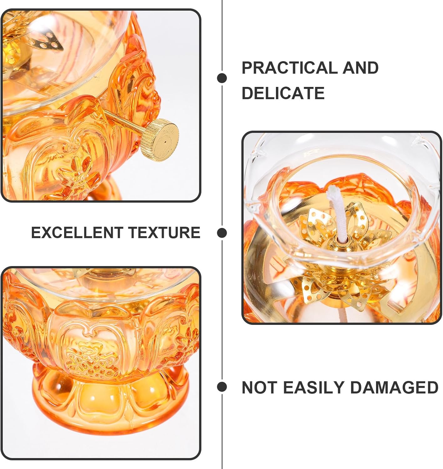 Vintage Gradient Glass Kerosene Lamp, Small Indoor Retro Oil Lamp with Wick for Home Decor and Emergency Lighting, Chinese-Style Colored Oil Light