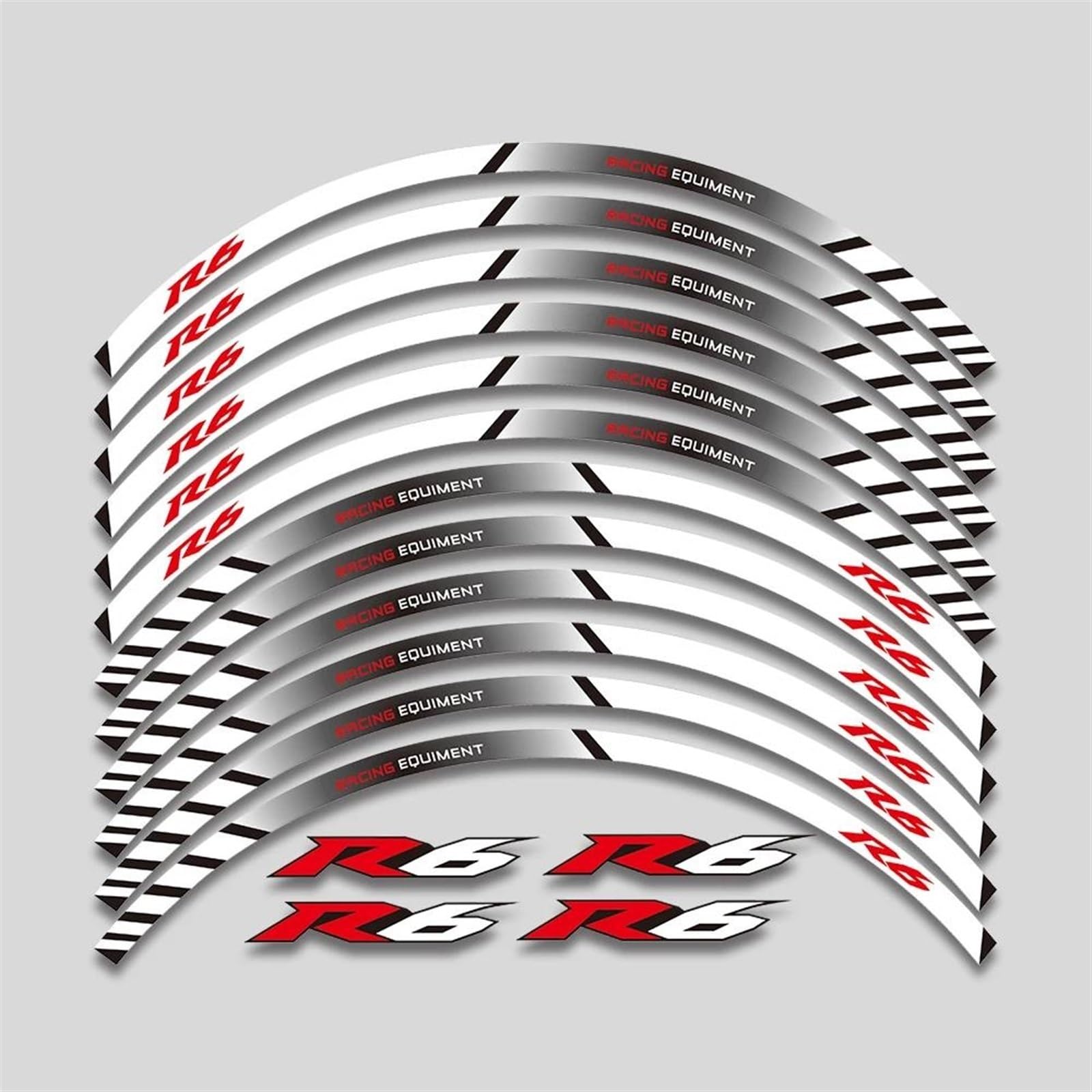 Stickers Motorcycle Wheel Stickers Reflective Rim Motorbike Waterproof Decals for YZFR6 YZF R6(Style 5)