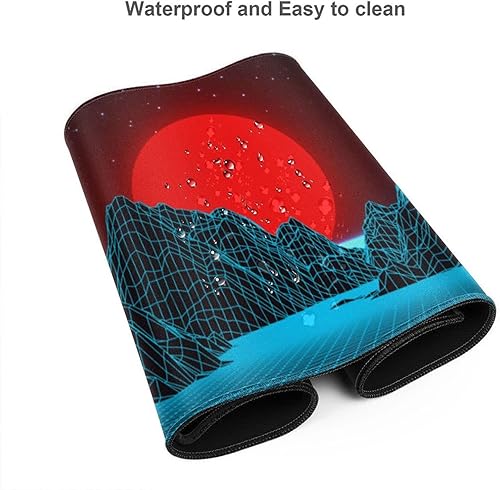 Miniatura 9 de Alfombrilla de ratón japonesa grande para juegos en flor de cerezo en blanco y negro, XL, con bordes cosidos, alfombrilla de escritorio impermeable,