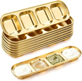 8 Pcs Esthetician Bowls Face Mask Tray ,Stainless Steel, Gold, Large
