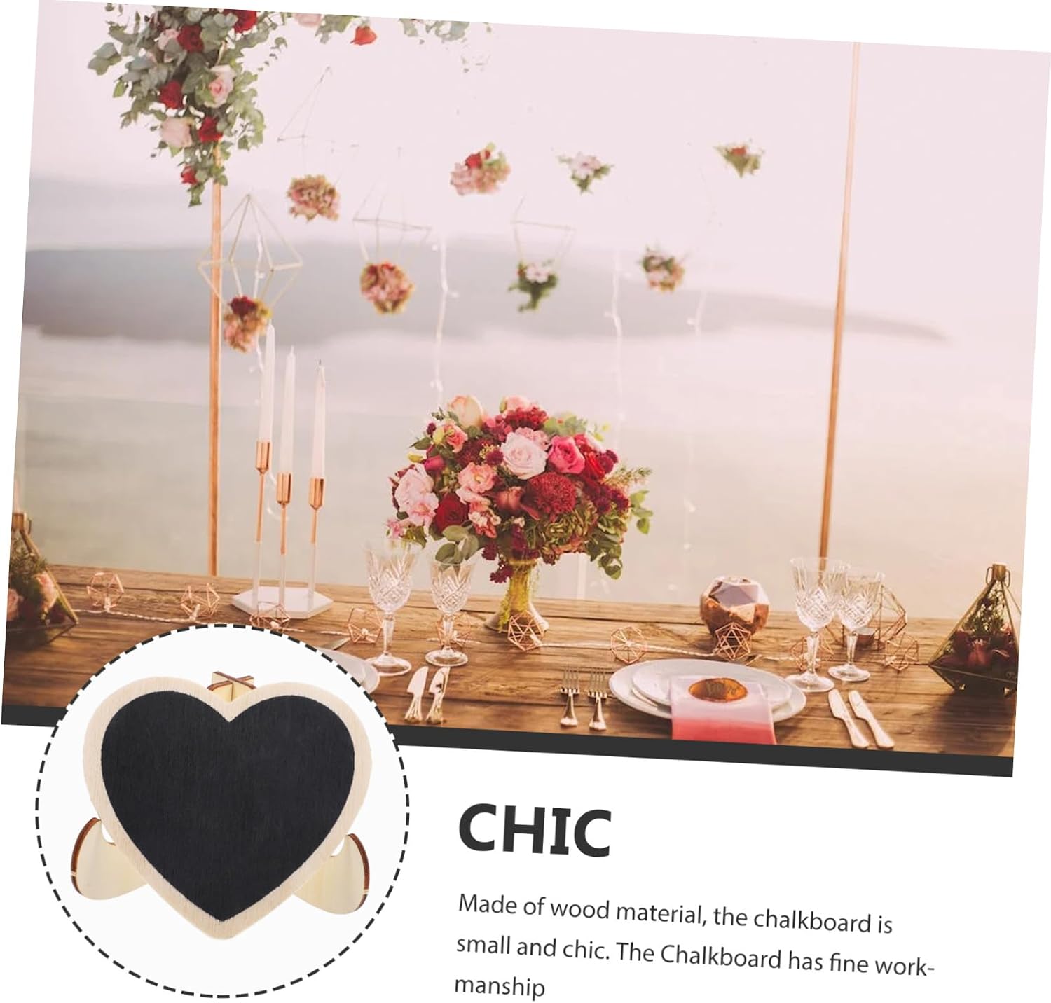Wooden Small Blackboard Sign for Desktop Decorative Writing Surface