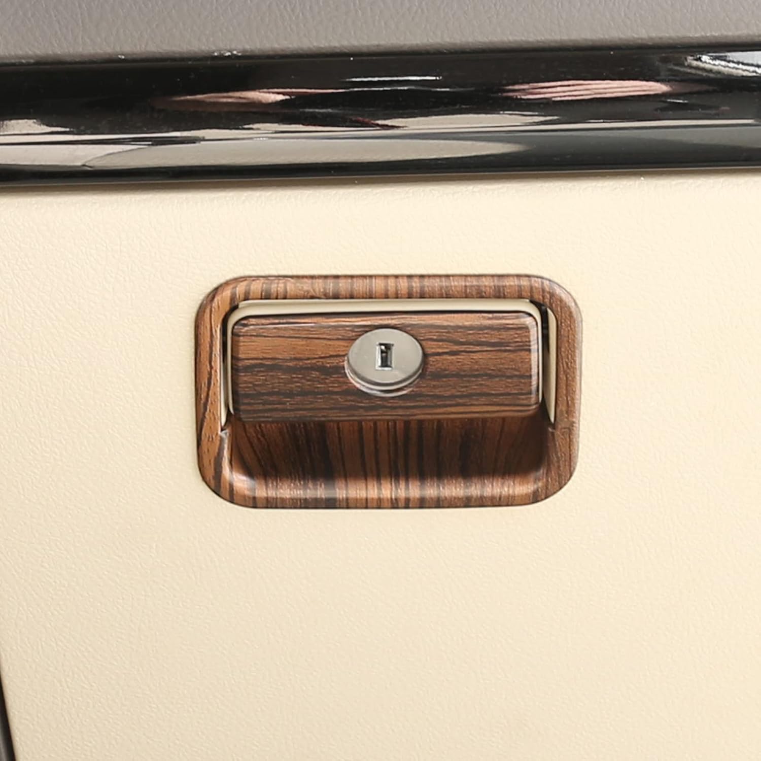 ABS Inner Glove Box Handle Buckle Cover Trim Fit for Toyot@ Land Cruiser Prado FJ150 150 2014 2015 2016 2017 2018 Interior Car Accessories (Pine Wood Grain)