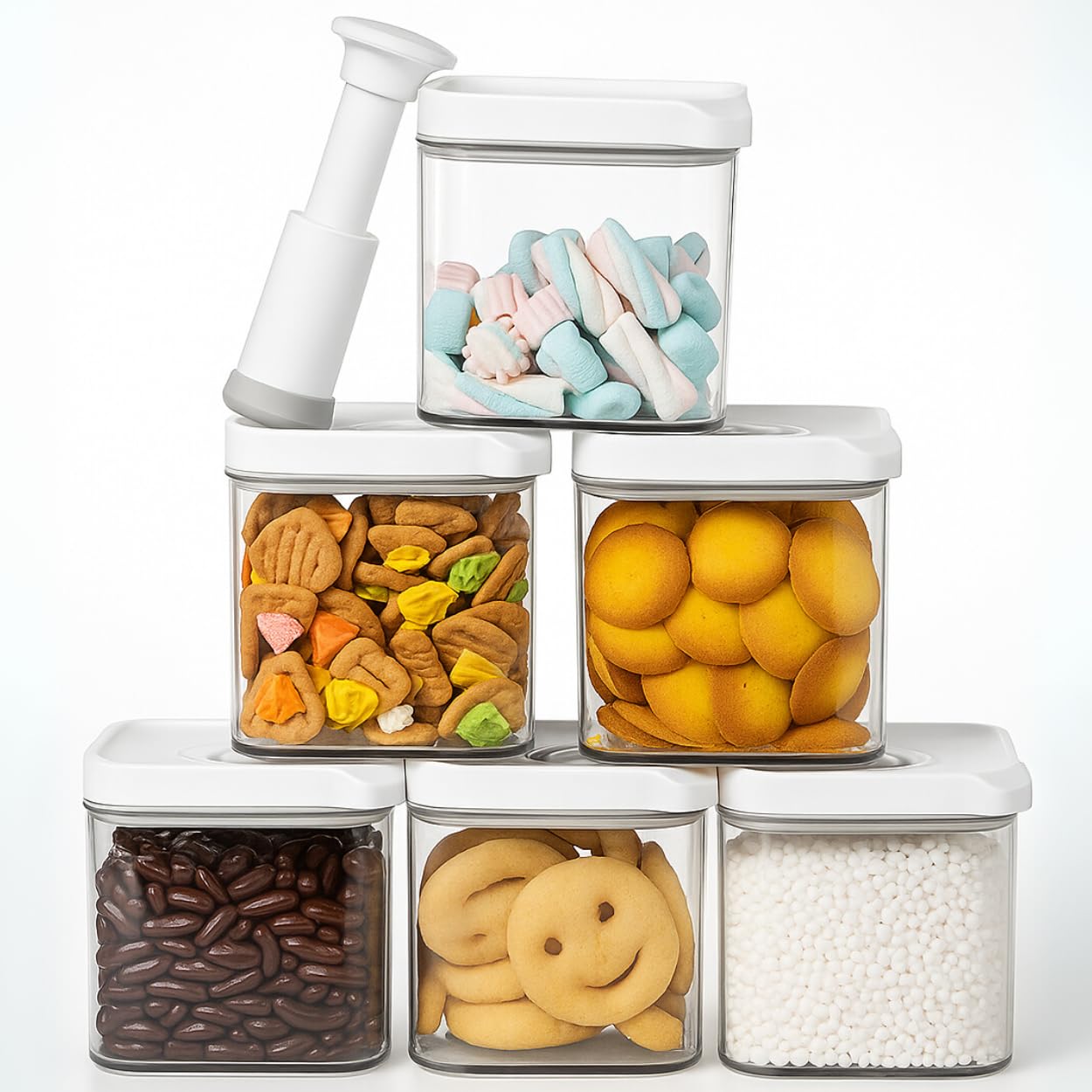 satpurush vacuum fridge storage containers - fridge organiser storage boxes- kitchen accessories items for home-freezer & refrigerator organizer vegetable storage box (700ml, pack of 6)