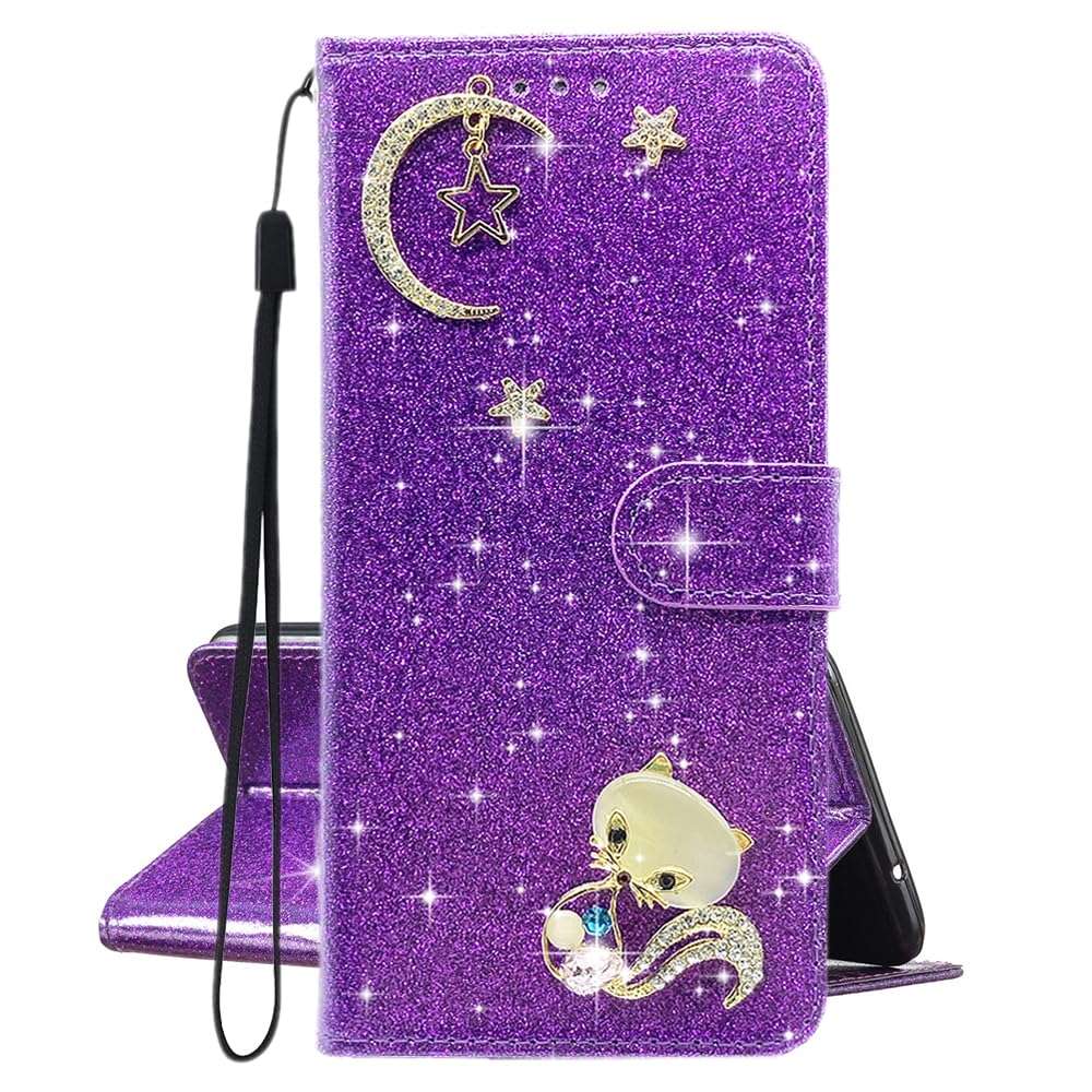 Custodia A Portafoglio In Pelle Per Xiaomi Mi 11T / Mi 11T Pro – Viola, Con 9 Slot Carte, Cerniera E Leggio - 4