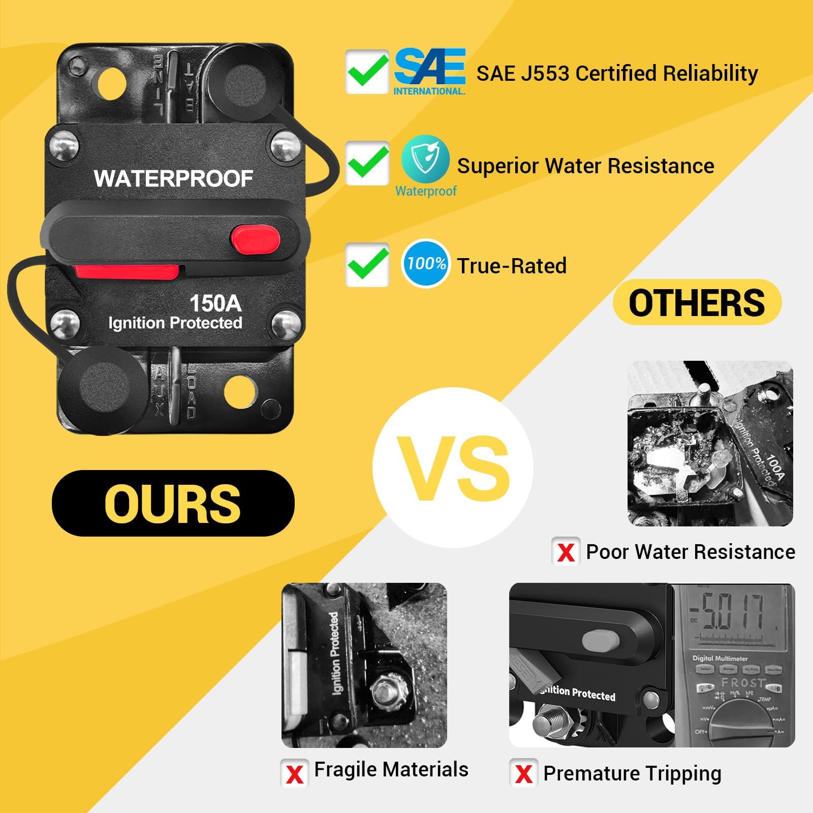 150 Amp Marine Circuit Breaker - DC 12V-48V -8 150 Amp Marine Circuit Breaker - DC 12V-48V -8