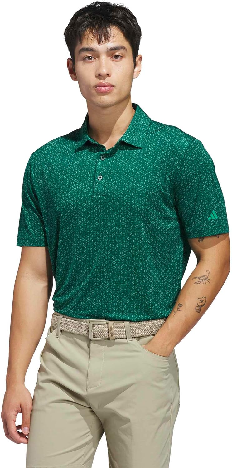 adidas Mens Ultimate365 Mesh Tango Print Climacool Polo Shirt