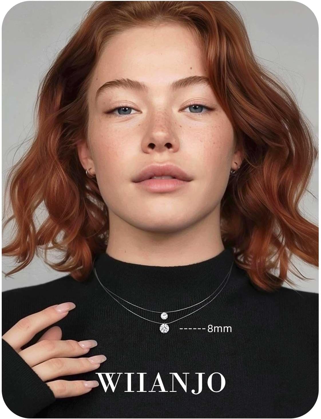 Teardrop 925 Silver CZ Floating Pendant Necklace 16 Inch Cubic Zirconia Invisible Necklace, Hypoallergenic, Jewelry Gifts for Women Anniversary Birthday - Image 2