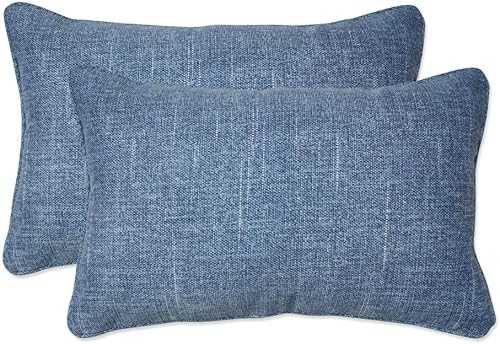 Pillow Perfect Outdoor  Cojín rectangular de mezclilla Tory para interiores juego de 2 115 x 185 x 5 pulgadas color azul
