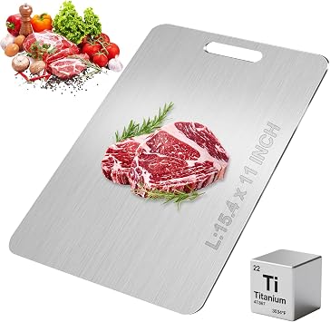 Tibo Titanium Cutting Board, 2026 New 100% Pure Titanium Cutting Boards for Kitchen, Double Sided Food Metal Chopping Board,