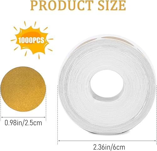 Miniatura 2 de 1000 calcomanías para rascar, redondas doradas, personalizadas, calcomanías para rascar, calcomanías para raspar para bricolaje, calcomanías
