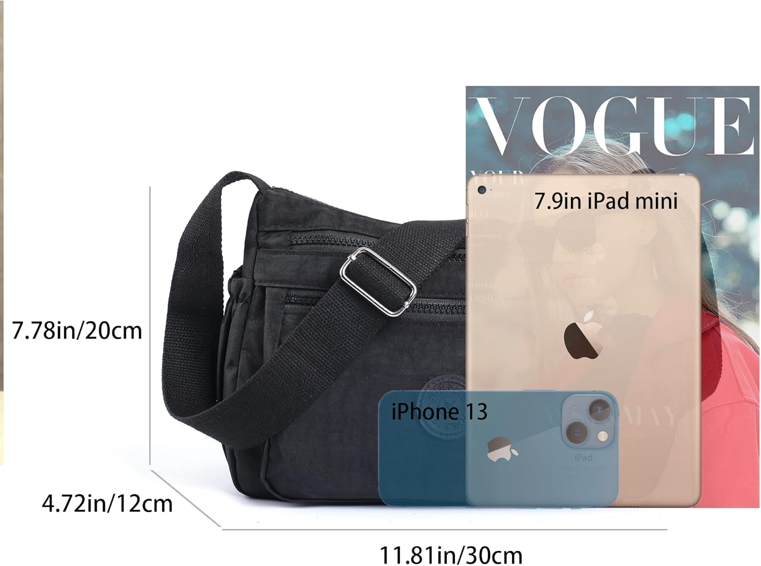 Crossbody Bags for Women Waterproof Tote Bag Casual Nylon Purse Handbag RFID Lightweight Messenger Bag - Image 3