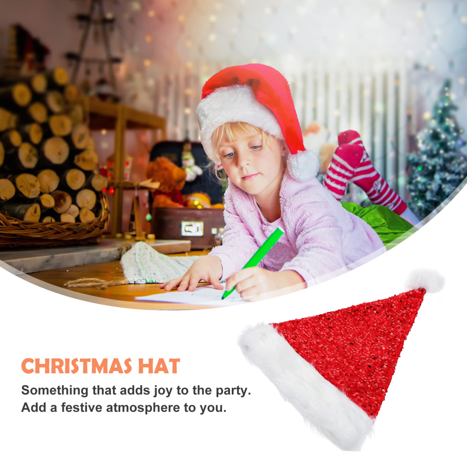 Amosfun 4stücke Weihnachtsmütze Aus Plüsch Mit Pailletten Rote Santa Mütze Für Erwachsene Und Lustiges Weihnachtszubehör Für Festliche Partys Und Winterevents Bequeme Und Warme