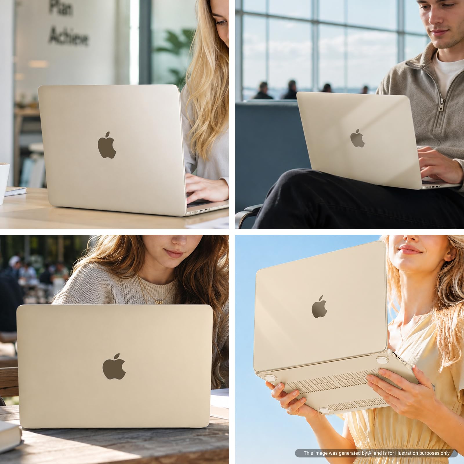 MOSISO Etui kompatybilne z MacBook Air 38.1 cm M5 2026 M4 2025 M3 M2 2024-2023, twarda obudowa do MacBooka Air 38.9 cm A3448 A3241 A3114 A2941 Touch ID i skórka klawiatury
