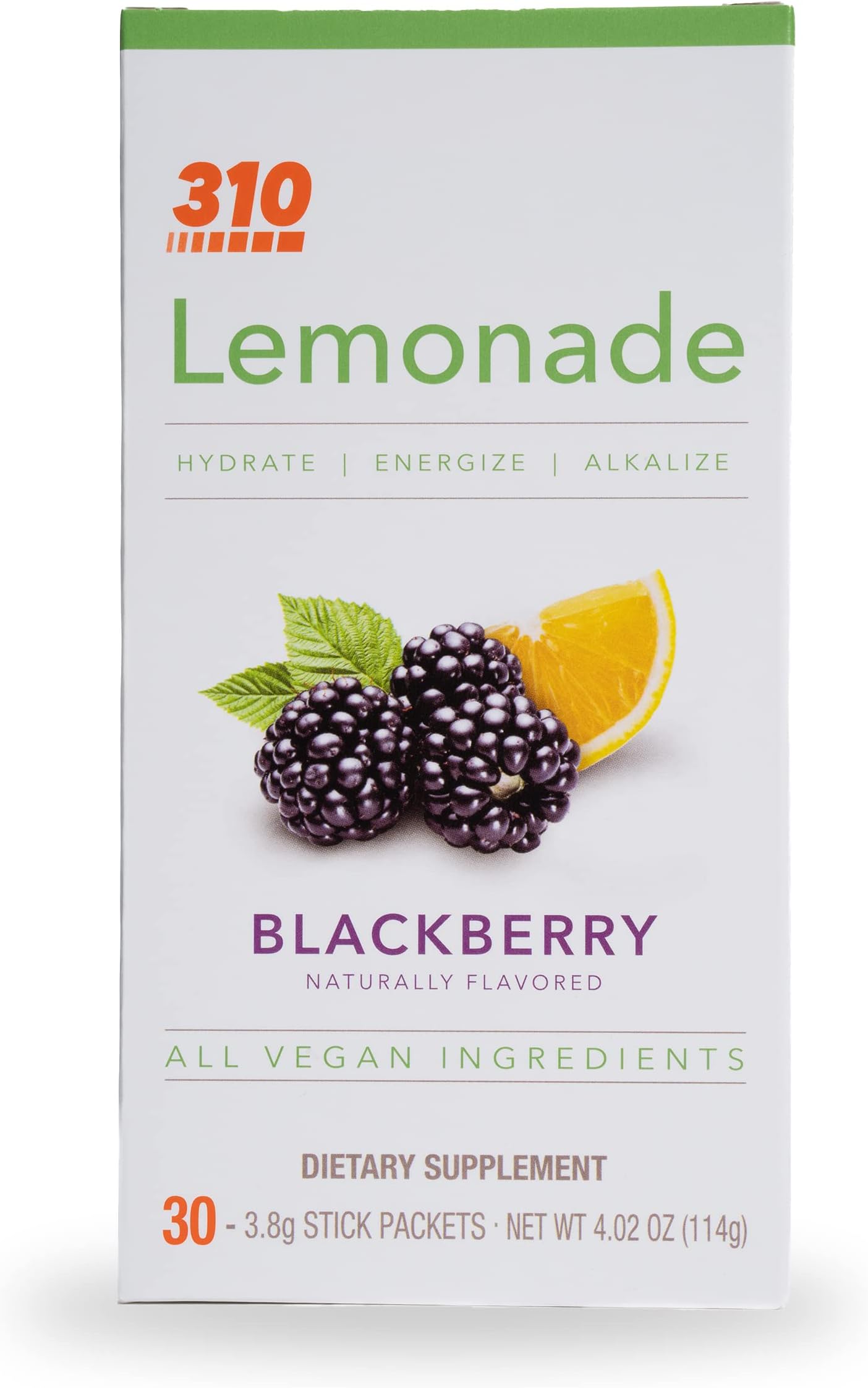 310 Lemonade Blackberry - Slimming Lemonade Helps Restore PH Balance to Your Body SUGAR-FREE and CAFFEINE-FREE Water Enhancer Beverage Includes 30 Individual Servings
