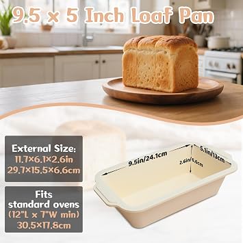 Silicone Loaf Tin with Frame: 24x13cm Nonstick Banana Bread Tin for Baking
