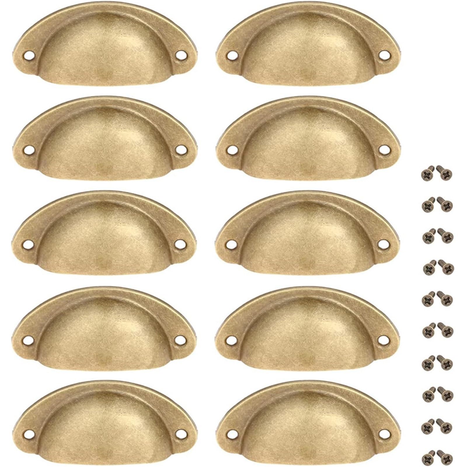 Wylqen Gold Half Moon Handles 12Pc Bronze Half-Circle Shell Drawer Handles