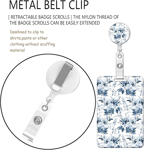 Miniatura 4 de BLOCIT - Soporte para tarjeta de identificación con cordón y clip retráctil, lindo cordón para tarjeta con nombre, protector de identificación