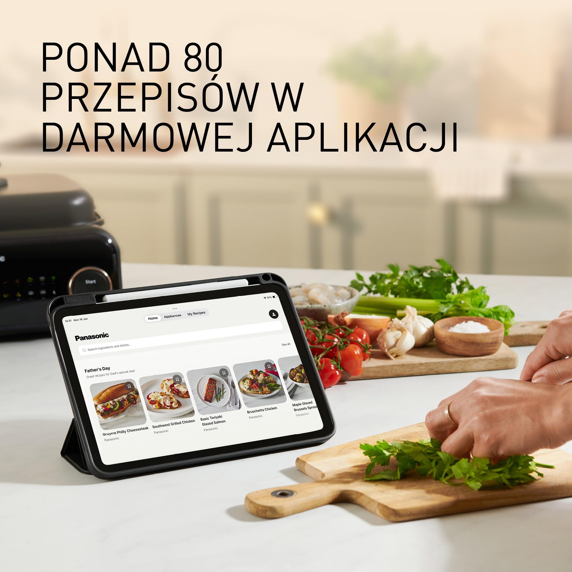 Panasonic NF-GM400KXE Garnek Elektryczny Multicooker 4 w 1, 1400 W, 40-250°C, 9 trybów automatycznych, 4 płyt,system odprowadzania dymu,tace nadające się do mycia w zmywarce, przewód 2.5 m, czarny