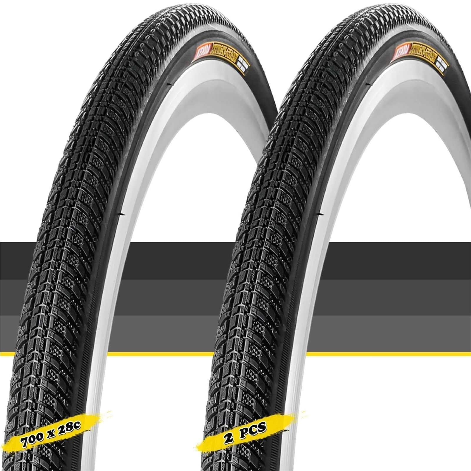 2PCS 700x28c 28-622 Opona Rowerowa Odporna na Przebicia, Wysoka Wytrzymałość, Niski Opór Toczenia do Rowerów Szosowych i Gravelowych, na Wszystkie Warunki, 50-85 PSI