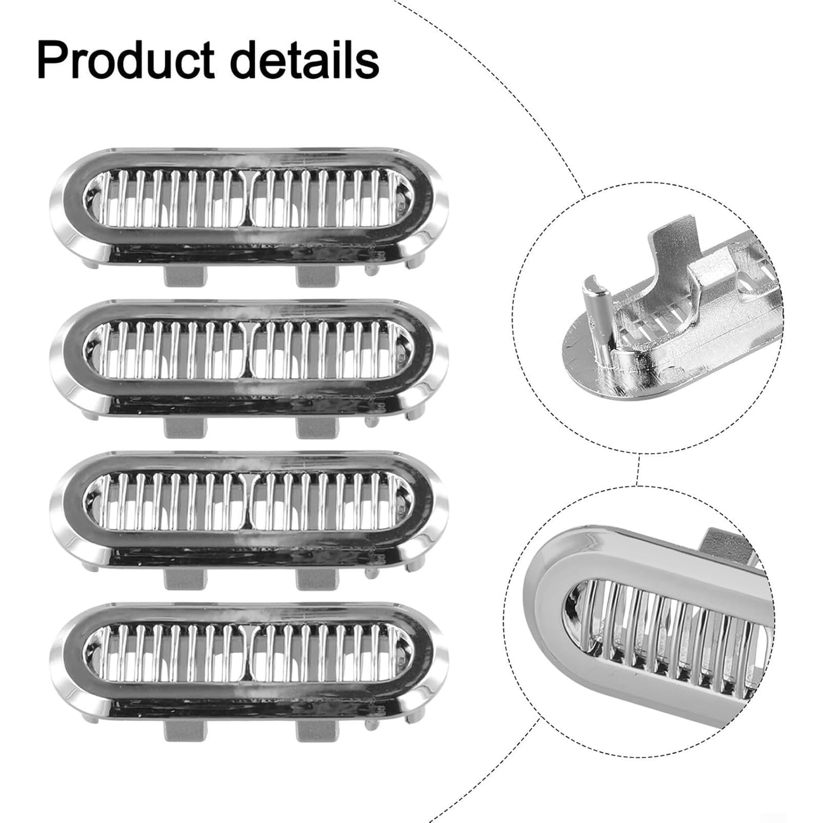 4 Pezzi Coperture per Troppopieno per Lavandino del Bagno, In Plastica ABS Cromata Inserto Ovale Tappi Rotondi per Scarico del Bacino Parti di Ricambio Decorative