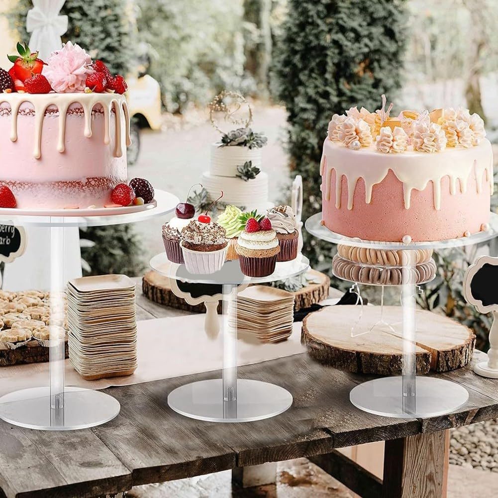 3 Pezzi, Supporti Per Torte In Acrilico Trasparente, Supporti - 13