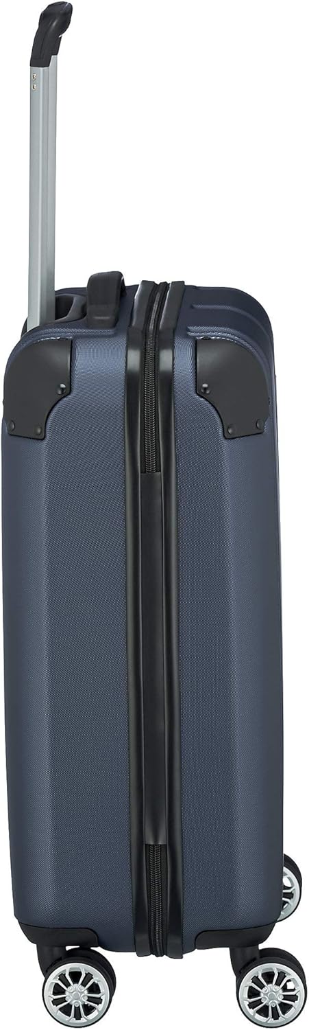 travelite Board Trolley Hand Luggage Suitcase, Lightweight, 4 Wheels, City, Small Hard case with Scratch-Resistant Surface, 55 cm, 40 liters, Blue (Marine), 55 centimeters, Hand Luggage