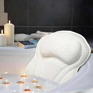 وسادة استحمام فاخرة مصممة لتوفير الراحة والاسترخاء، مع دعم مثالي للرأس والرقبة، مصنوعة من خامة ناعمة شبكية رباعية الأبعاد ومجهزة بـ 6 أكواب شفط