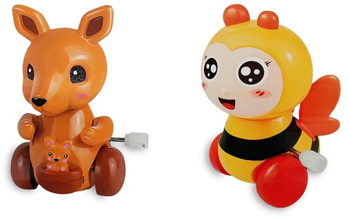 Khushi Colorful Cute Animal Moving Toys for Kids - Set of 2