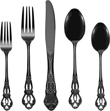 Matte black flatware set