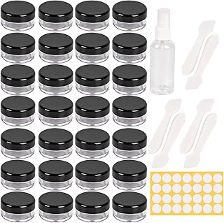 Pack of 70 5 ml small jars with lids, sample containers, cosmetics mini cans jars sample containers, ointment jars, cream jars for filling, cosmetic jars lip balm cream jars Black