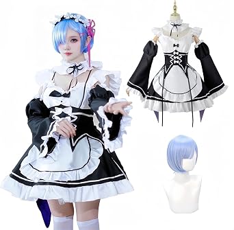 NOKIJP ReZero Cosplay Costume Rem Cosplay Emilia Cosplay Costume Natsuki Subaru Cosplay Ram Cosplay Costume ReZero Cosplay ReZero - Starting Life in Another World Cosplay Anime Cosplay Event