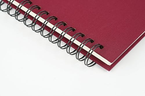 Miniatura 6 de Kageio Álbum de fotos de bobina de álbum de recortes, hecho a mano, cubierta de lino, 50 páginas de 6 x 8 pulgadas, página interior blanca, cuaderno